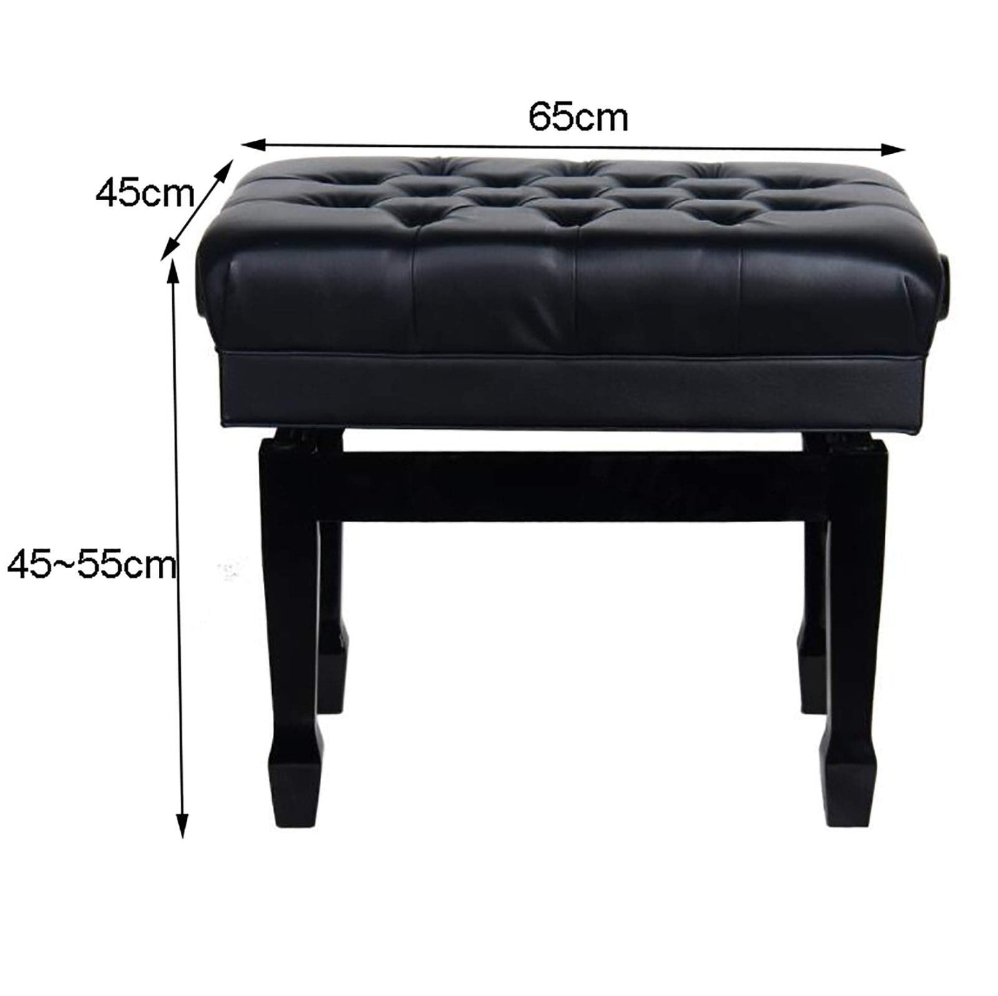 ZOCWJK Piano Stool Dressing Table Stoolwooden Piano Bench Soft Leather Padded Stool Solid Wood Frame Large(
