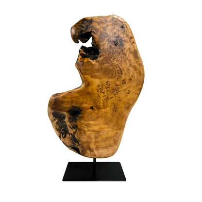 WELLAND Irregular Cedar Wood Sculpture 8.75" W x 1.75" D x 17.75" H Natural Edge Tabletop Statues, Handmade Ornaments, Décor for Living Room, Home Office, Bedroom,