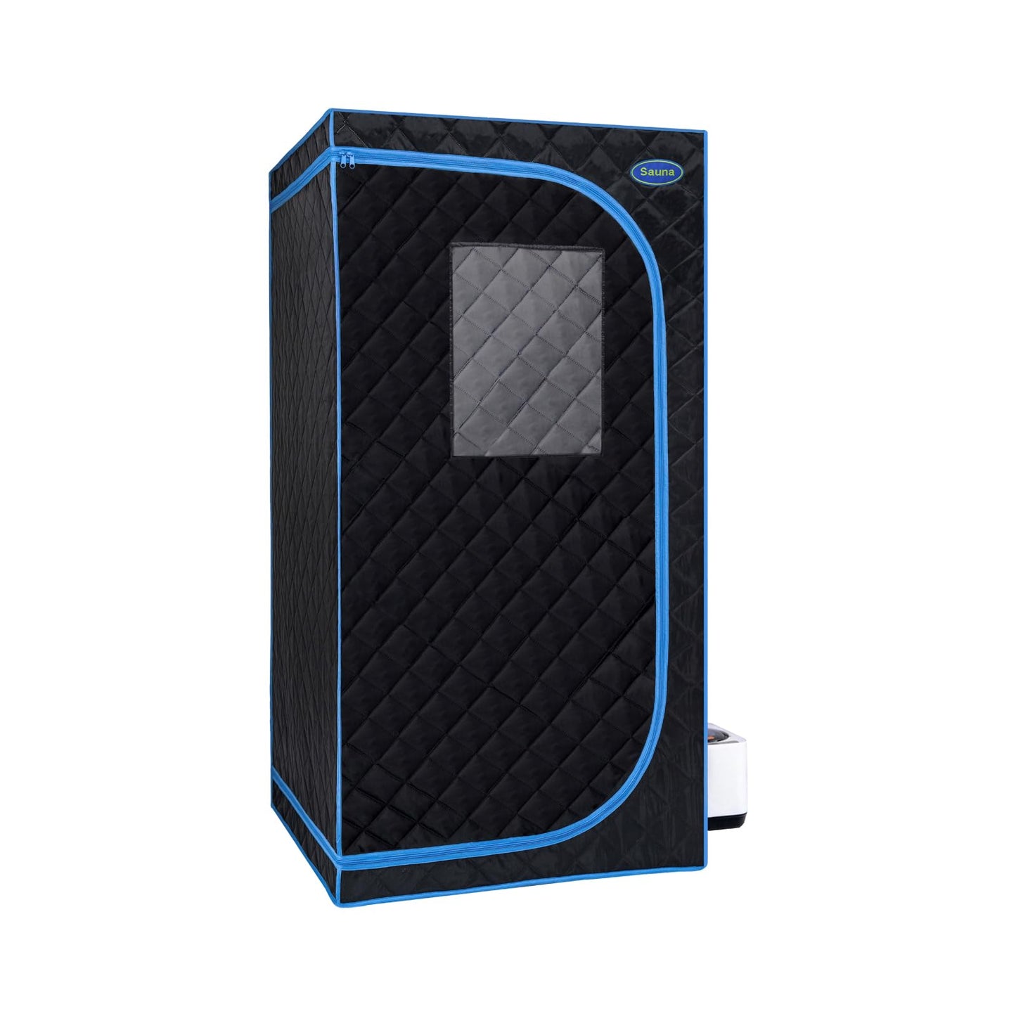 Portable Black Full Size Steam Sauna Tent - Personal Home Spa with Steam Generator, Remote Control, and Foldable Chair for Relaxation and Detox at Home