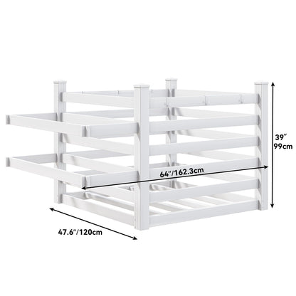 YITAHOME 64" W x 47" L x 39" H Poolside Deckbox Storage Organizer with 6 Movable Hooks, Outdoor Waterproof Pool Storage Bins
