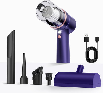 Handheld Vacuum Cleaner with LED Light, 9000 PA Portable Cordless Car Vacuum for Home and Office