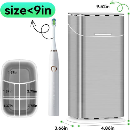 9 inches, 5 GFWARE Toothbrush Holders with Cover - Electric Toothbrush Length Less Than Slots Tooth Brush Holder