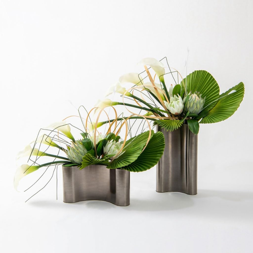 XUNTING Artificial Plants Indoor Light Luxury Simulation Flower Art Set Decoration Dining Table Living Room Negotiation Table Sales Office Decoration Flower Arrangement Plants Decor(B)