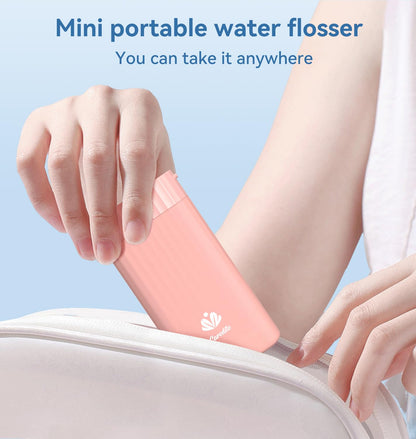 Portable Water Flosser for Teeth,Travel Water Flosser Picks,Mini Cordless Oral Irrigator Rechargeable Power Dental with Telescopic Water Tank, IPX7 Wateroproof for Brace & Sensitive Teeth Care,Black