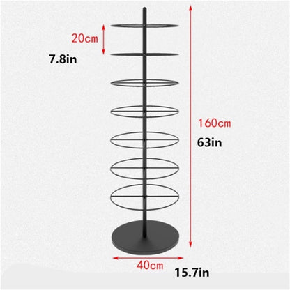 Retail Organizer Stand, Metal, Round Rotating Sock Display Rack, Commercial Clothing Store Shelf, for Handbags, Wreaths, Hats, Scarves, Jewelry & Crafts, 3/4/5/6/7 Layers(Gold,6th Floor)