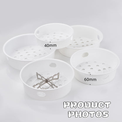 5 PCS PP Steamer Baskets+1 Stainless Steel Collapsible Cross Rack(5 Sizes) for Rice Cooker, Kitchen Cookware & Food Draining