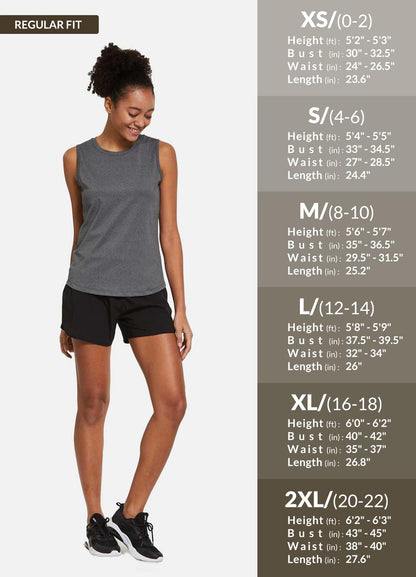 baleaf Women's Workout Tank Tops Sleeveless Exercise Tennis Running Shirts Activewear Fitness Gym Tops Red M