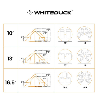 WHITEDUCK Regatta Canvas Bell Tent - w/StoveJack, Waterproof, 4 Season Luxury Camping and Glamping Yurt Tent Outdoor (16.5' (5M), Water Repellent, Sandstone Beige)