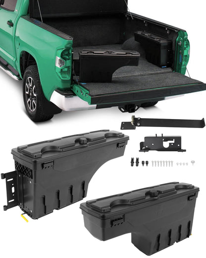 SCITOO Truck Bed Tool Box for Dodge Ram 1500 2500 3500 2002-2018 Left & Right Side,Multi-Compartment Dividers Organized Storage,Heavy Duty & No-Drill Installation