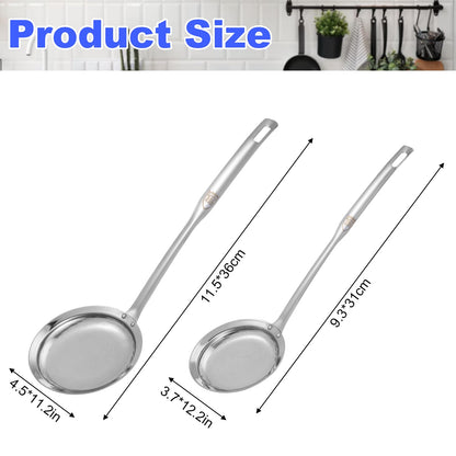 Stainless Steel Fine Mesh Strainer, Set of 4 Fine Mesh Sieve for Kitchen Cooking, Long Handle Food Strainer Steel Colander (Set of 2 Sizes)