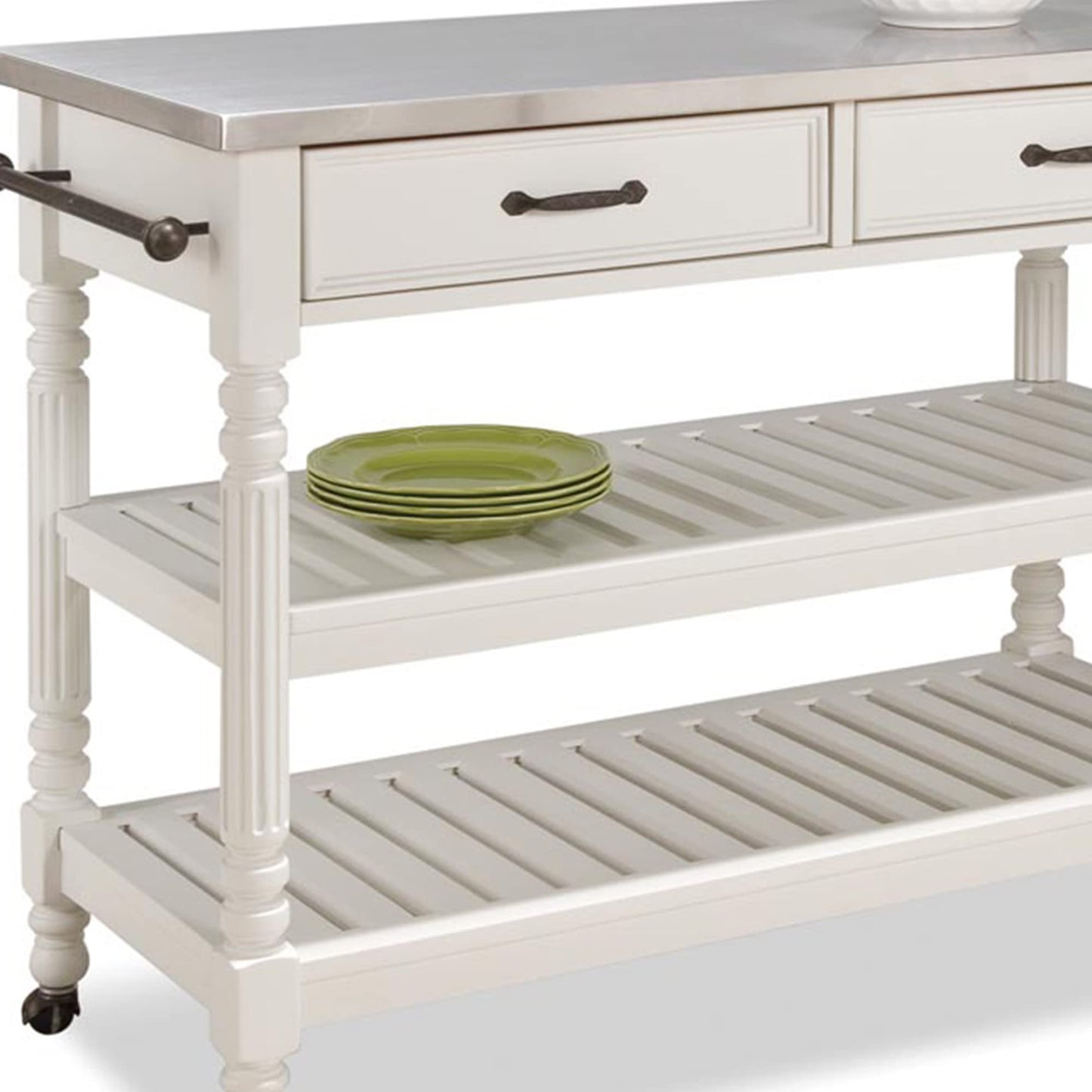 Homestyles General Line Off-White Mobile Kitchen Cart