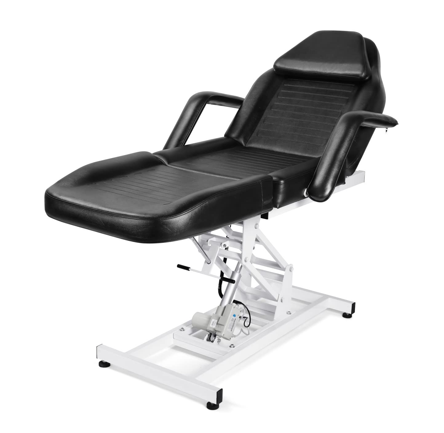 Beautymega Black Electric Beauty Bed Spa Styling Salon Beauty Chairs Massage Hydraulic Pump Cutting Chairs Reclining All Purpose Tattoo Equipment