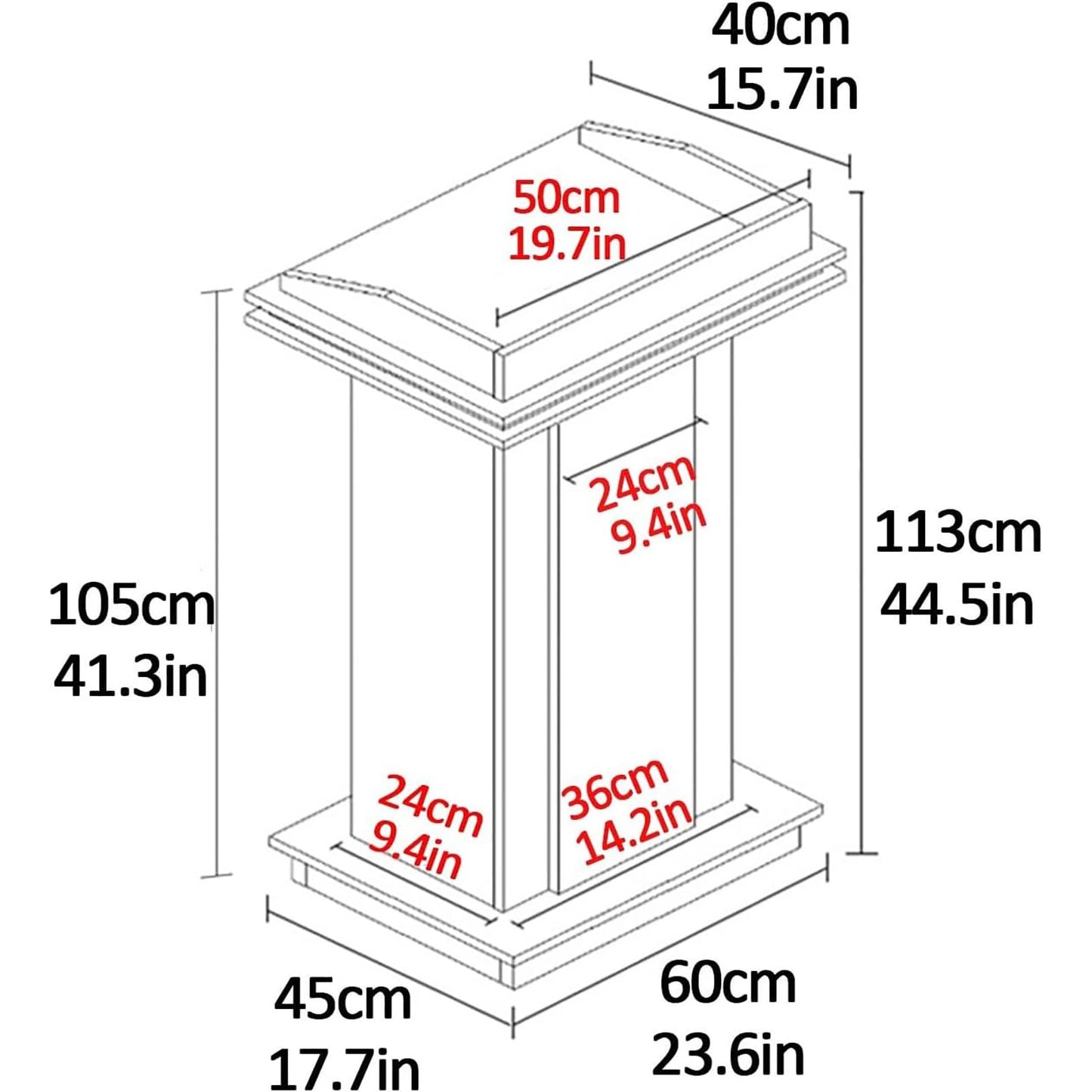 Wooden Podium Stand, Portable Modern Lectern & Hostess Stand, Multi-Function Church Pulpit Reading Desk, Ideal for Concerts, Schools, Offices & Stages