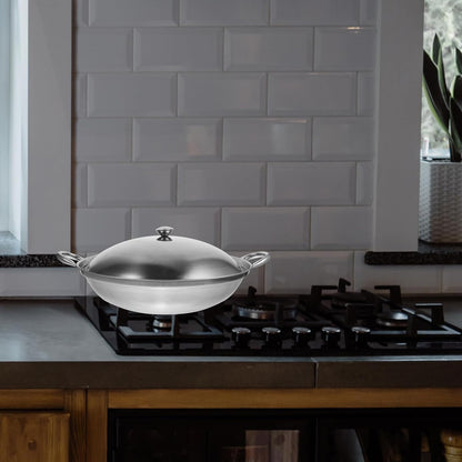 Stainless Steel Seafood Pot with Handle, Cooking Pot, Steel Frying Pan for Noodle and Ramen