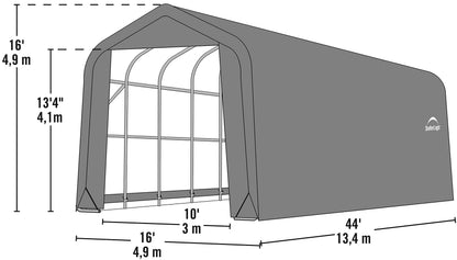 ShelterLogic Garage 16 x 44 x 16 Peak Standard Grey