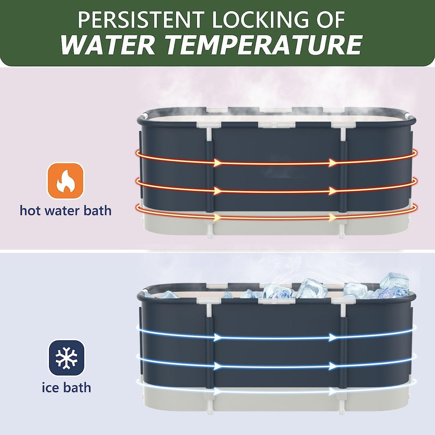 Portable Bathtub For Shower Stall, Large 45.3 inch Foldable Soaking Bathing Tub for Adults, Separate Family Bathroom Japanese SPA Collapsible Tub, Ideal for Hot Bath Ice Bath Drain Specifications