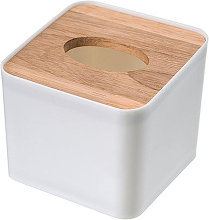 VEAREAR Sturdy Tissue Box Cover for Disposable Paper Facial Tissues, Mini Square Tissue Dispenser Holder for Bathroom