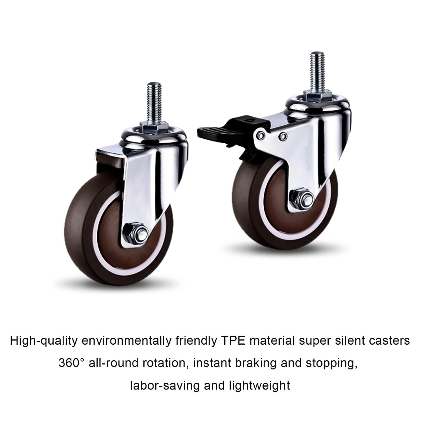 GenSDH Outdoor Stainless Steel Cart with Wheelsfood Cart Rolling Cart Utility Cart with 360° Silent Wheels and A Drawerfor,Style 1-66 * 44 * 86Cm