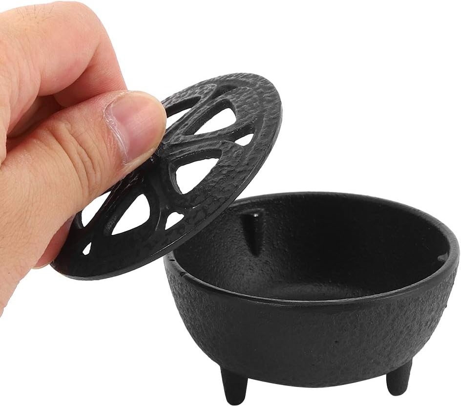 Black Iron Shaped Incense Burner, Sturdy Home Decor, Convenient for Aromatherapy with Sand
