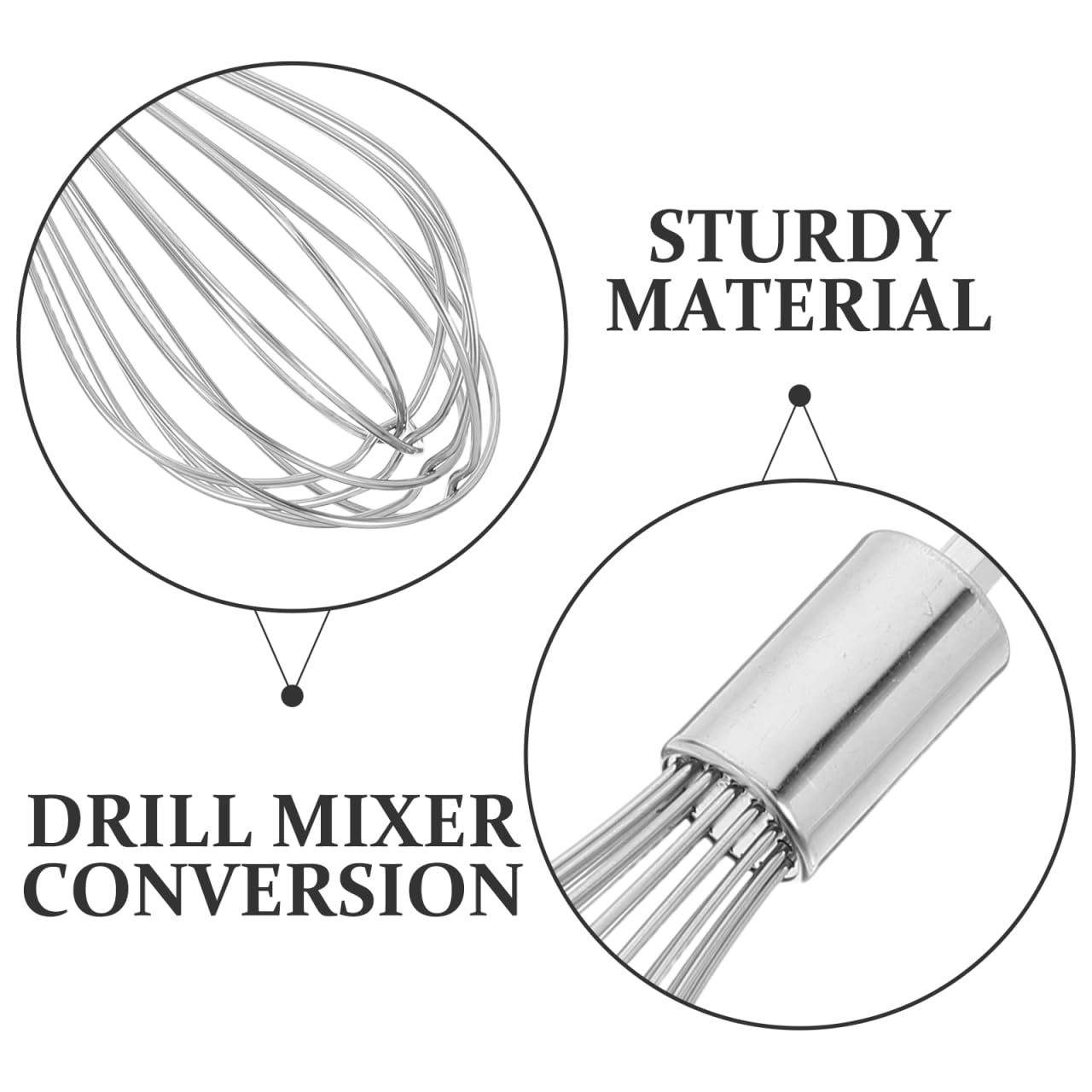 Hand Mixer Whisk Attachments Stainless Steel Electric Drill Egg Beater Kitchen Baking Cooking Accessories