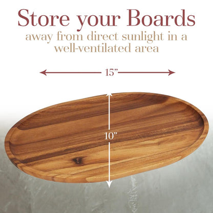 Woodard & Charles 15-Inch Acacia Oval Tray, Large - Pack of 16
