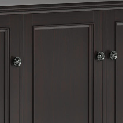 SIMPLIHOME Amherst 60-inch Wide Solid Wood 3-Door Storage Cabinet in Hickory Brown, Transitional-Style Buffet Sideboard for Living Room, Dining Room or Entryway