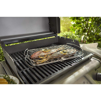 Weber Large Fish Basket – Flexible Wire Grilling Basket for Delicate Foods, Fits Weber Q 300+ Gas Grills & 18.5"+ Charcoal Grills
