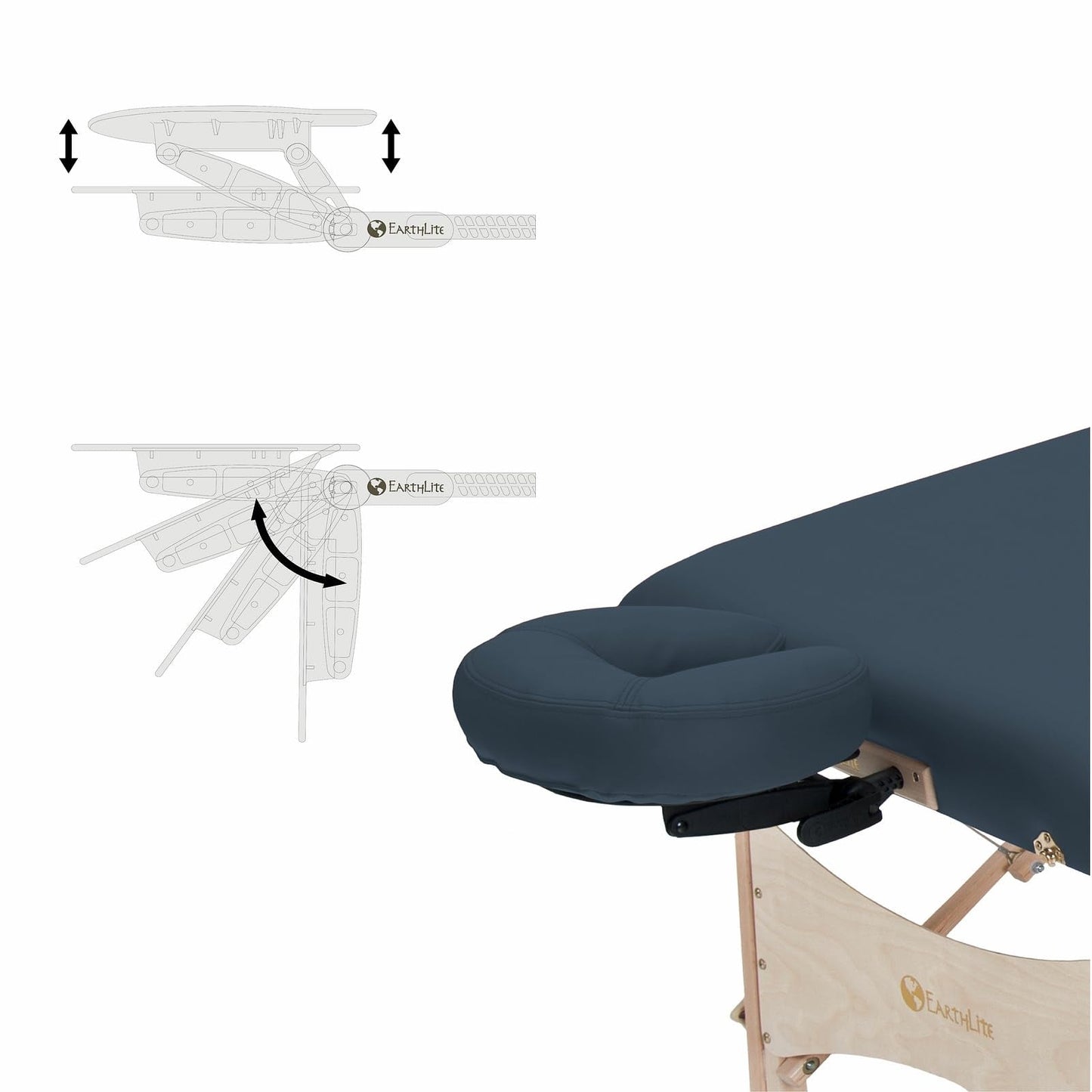 EarthLite Harmony DX Portable Massage Table Package, Includes Table + Face Cradle + Carrying Case, 30" x 73", Agate
