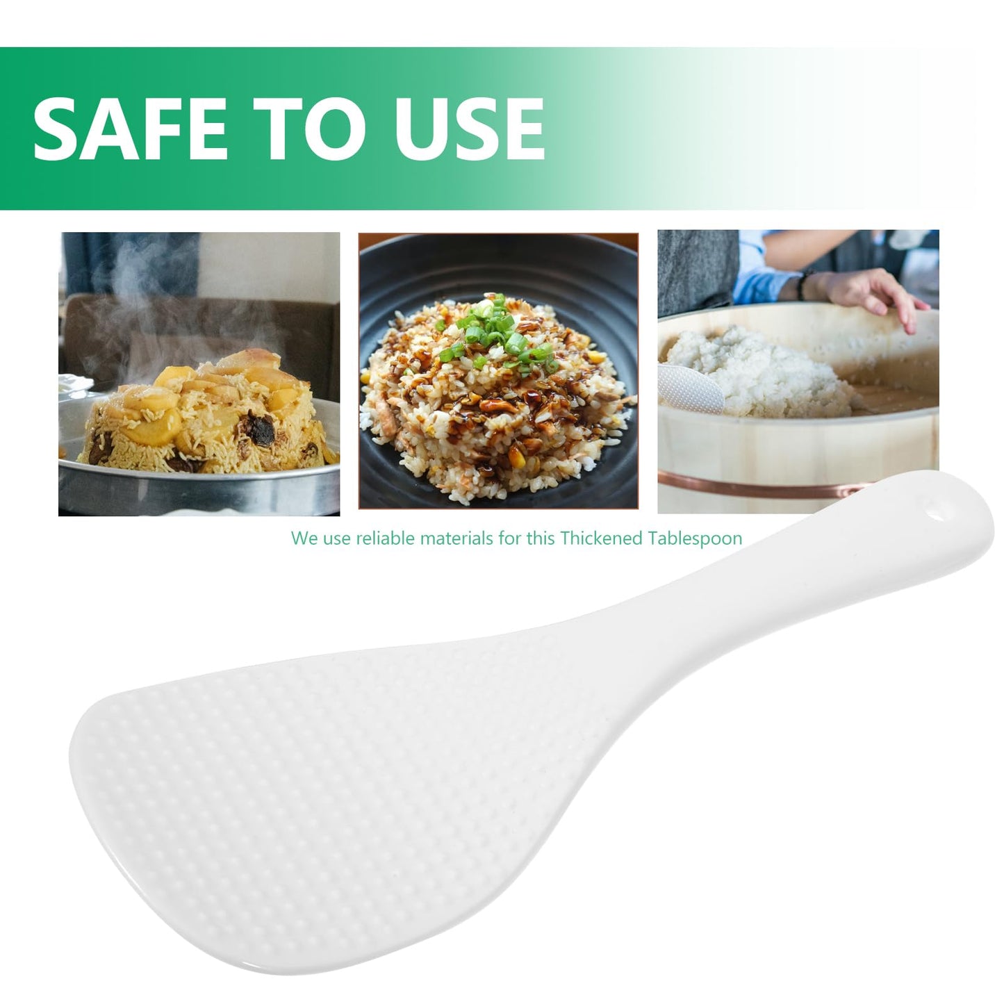 VOSAREA 2pcs Rice Spoons Ceramic Rice Paddles Non-stick Rice Serving Spoon Rice Potato Food Server Spatula Rice Scooper Kitchen Tool Rice Cooker Spoons Cooker Scoops