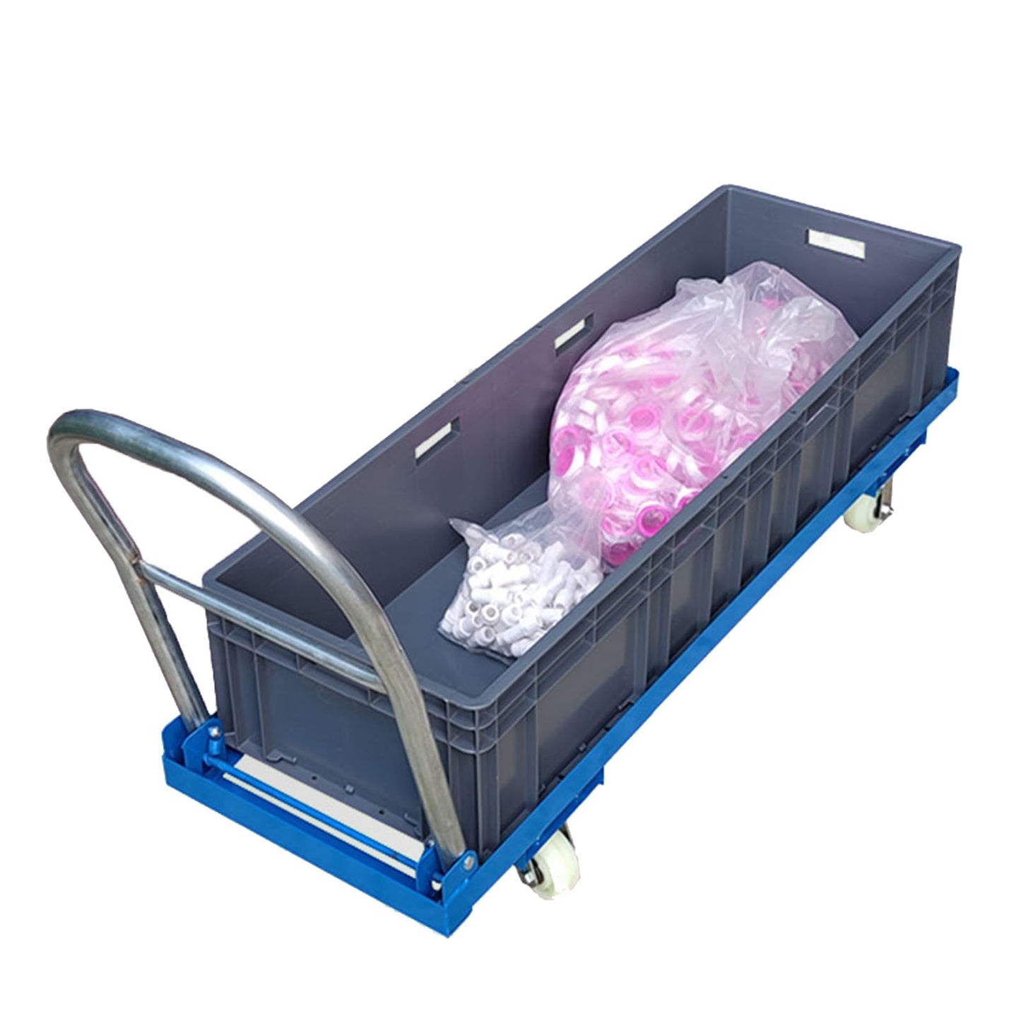 Heavy Duty Foldable Push Cart Dolly with Swivel Handle Flat Bed Platform Truck on Wheels for Warehouse & Garage120x40x34cm Capacity