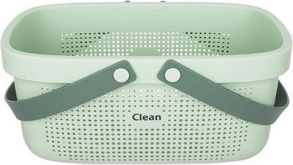 JiatuA Plastic Storage Basket - Portable Shower Caddy Tote Organizer for Bathroom & Kitchen | Green