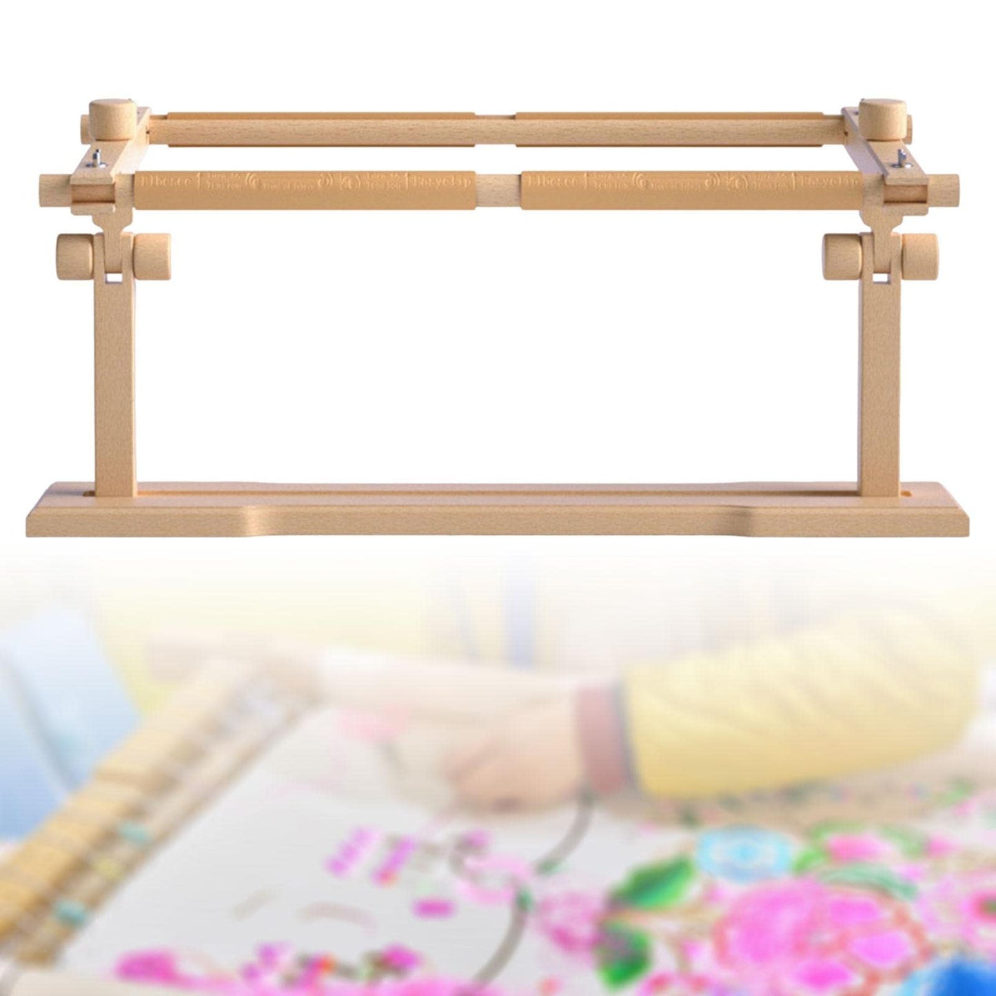 ELUKHT Cross Stitch Stand Table Hands Free Embroidery Stand Cross Stitch Frame for Handwork Quilt Frame for Hand Quilting Wooden Tapestry Frame