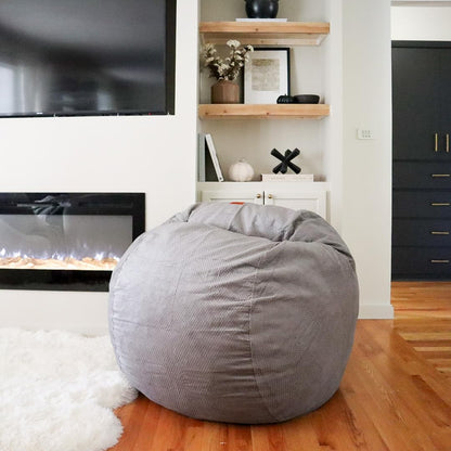 CordaRoy's Chenille Bean Bag Chair, Convertible Chair Folds from Bean Bag to Lounger, As Seen on Shark Tank, Charcoal - Full Size
