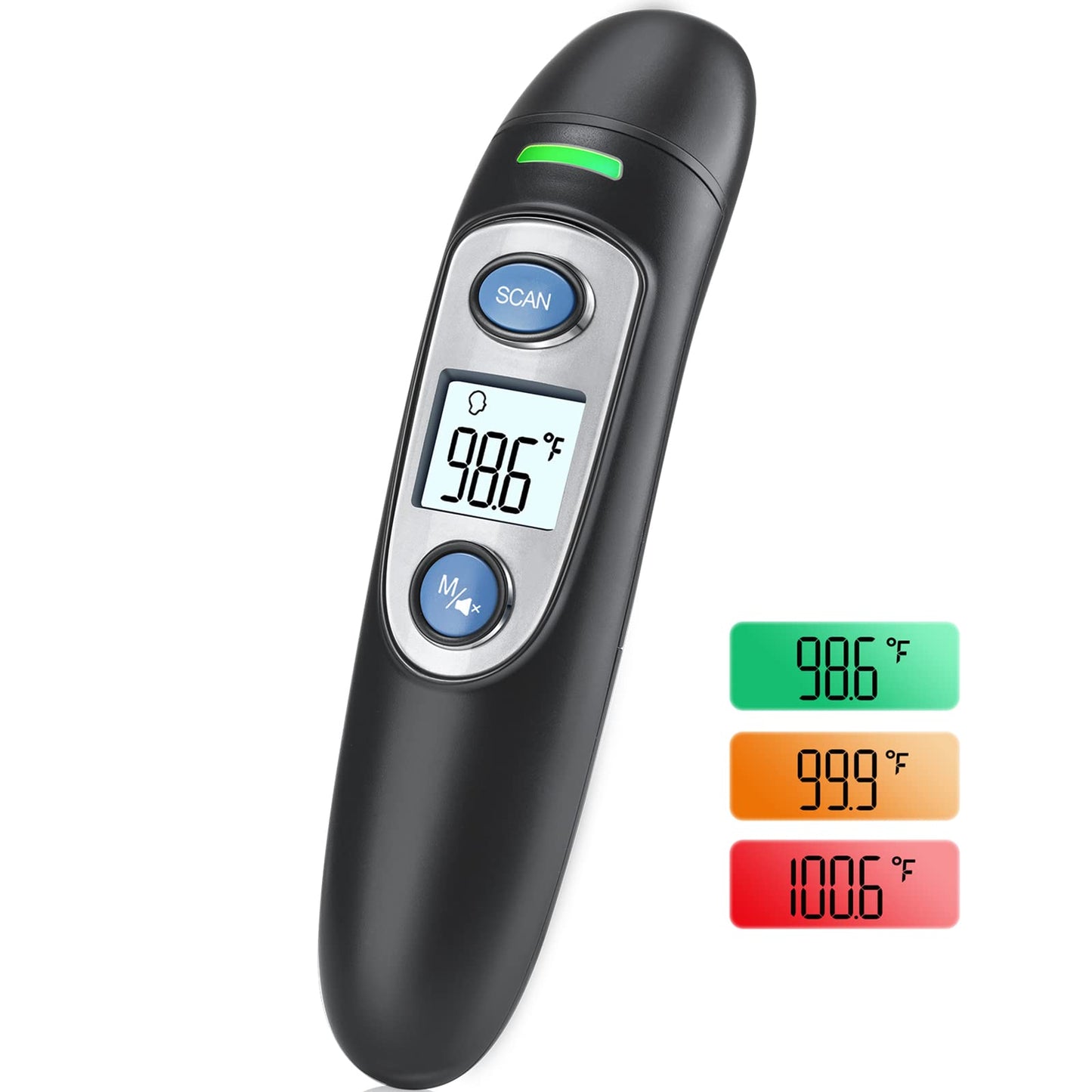Ear Thermometer for Adults and Kids, Digital Accurate Ear and Forehead Thermometer with Fever Alarm, 1 Second Fast Result, Easy to use, 2 in 1 Mode