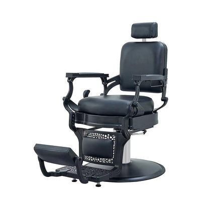 McDooFly Barber Chair Heavy Duty 700 lbs - Salon Chair for Hair Stylist - Black Reclining Barber Chairs for Barbershop - Salon Tattoo Shampoo Beauty Massage Equipment