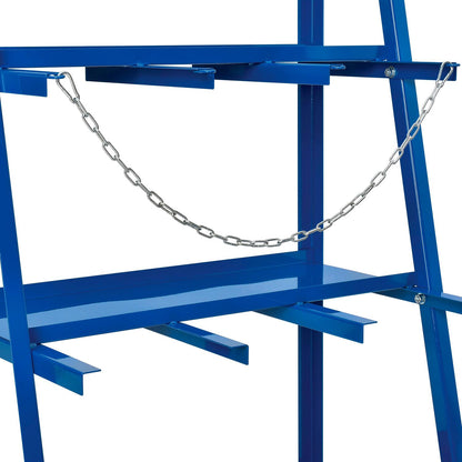 Global Industrial Vertical Bar Rack with Three Bays, 3000 lbs Capacity, Steel Construction, 39" W x 24" D x 84" H, Blue Powder Coat Finish, Assembly Required