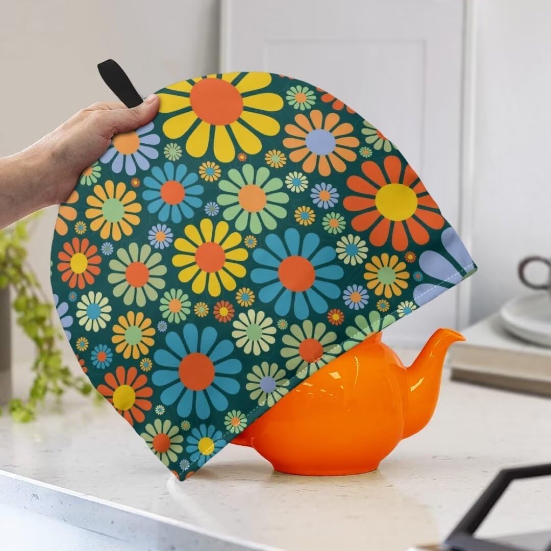 Brown Mandala Teapot Cozy, Insulated Kettle Cover for Keeping Warm, Ethnic Style Decorative Tea Pots Cozy
