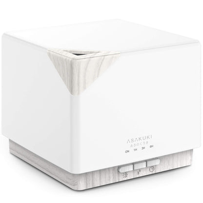 ASAKUKI 700 ml Premium Essential Oil Diffuser, 5 in 1 Ultrasonic Aromatherapy Fragrant Oil Vaporizer Humidifier, Timer and Auto-Off Safety Switch, 7 LED Light Colors