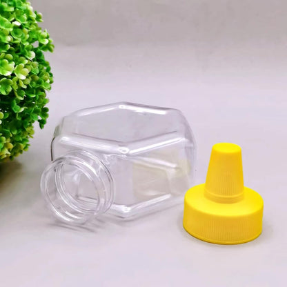 16 Pack 7 Oz Elsjoy Plastic Honey Bottle Jars, Squeeze Bottles Empty Jars with Spout, Refillable Condiment Bottles