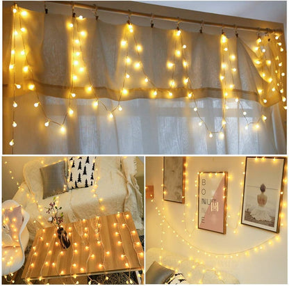 Generic 16ft/5m 50 Bulb Plug in LED String Lights, LED Warm White Globe Fairy Lights