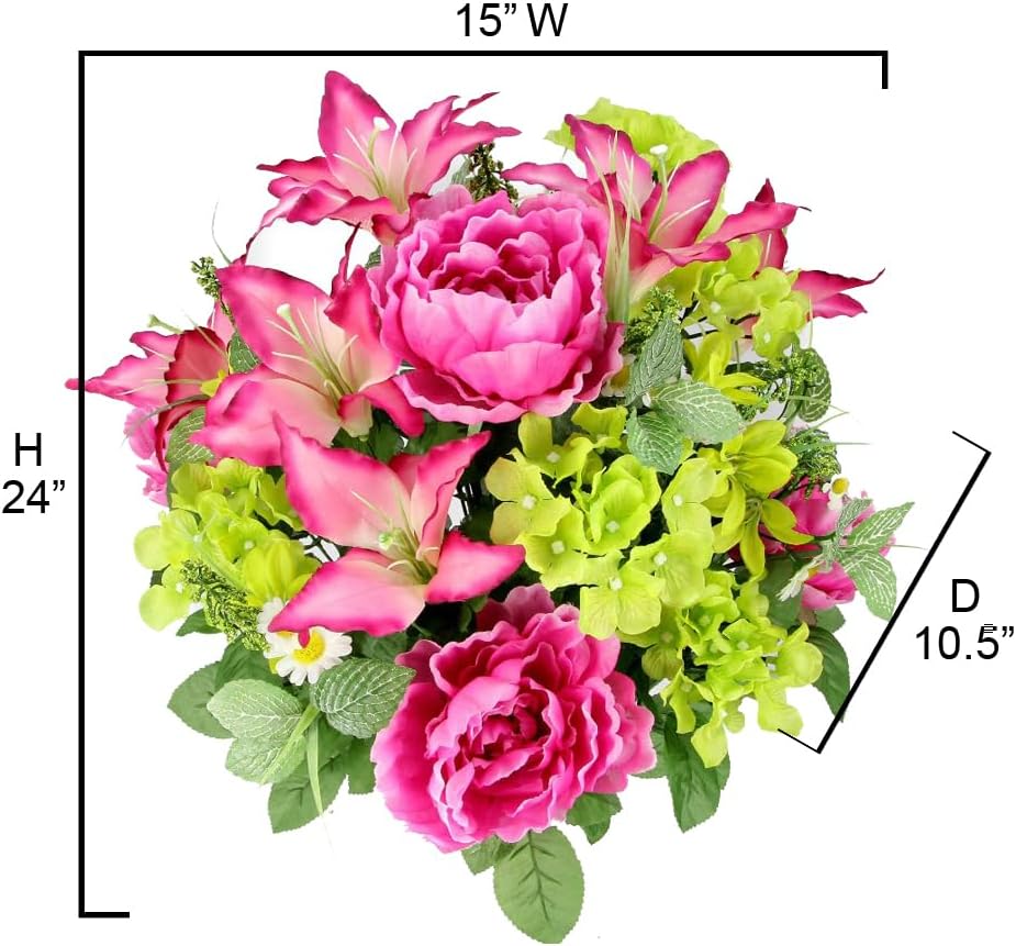 Admired By Nature Spring Bush Artificial Hydrangea Flowers, Orchid
