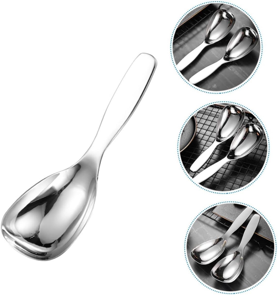 Serving Spoon, Metal Appetizer Spoons, Stainless Steel Serving Utensils, Non Stick Rice Scooper for Food Service
