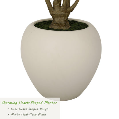 Nafresh 9FT Large Faux Olive Tree with 18.4''Wx16.5''H White Planter & White Spotlight, Olive Trees Artificial Indoor with Multi Branches, Fake Olive Tree for Indoor Outdoor Home Office Decor