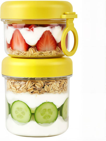 LKTKJDS 26 oz 100% On the Go Yogurt Parfait Snack Cup with Spoon & Lid, Leak Proof Granola Holder for To Go Breakfast