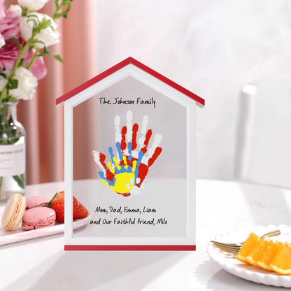 CHERRY CHEERS Exclusive House Shaped Family Handprint Kit; Unique DIY Keepsake, Complete Set, Meaningful Gift for Home Decor, Family Craft & Memory Making