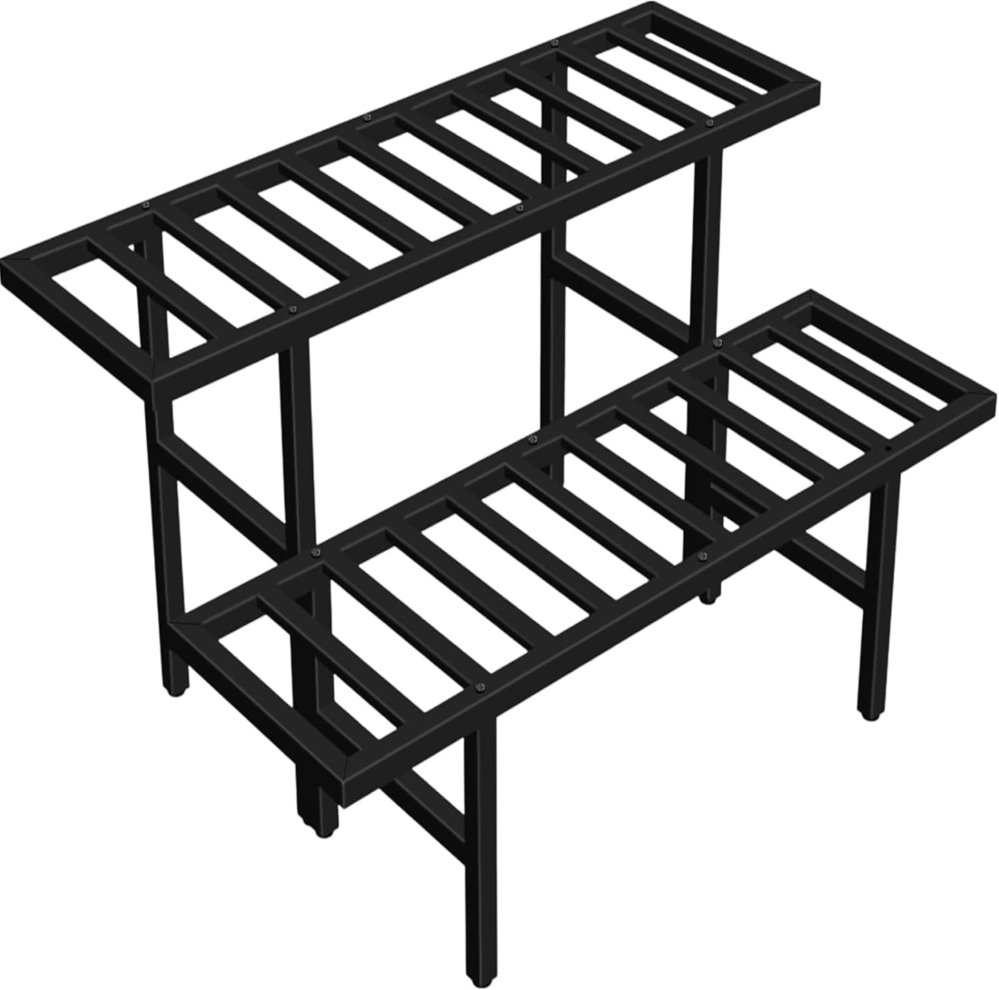 LLAXERGU 2-Tier Plant Stand Indoor Outdoor, Heavy Duty Iron Pedestal Stands Metal Plant Stand for Indoor Outdoor