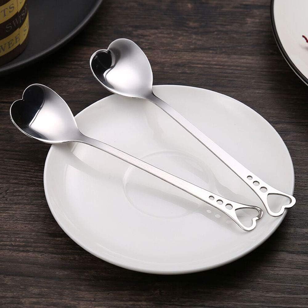 2Pcs Heart Shaped Spoons, Love Spoons for Coffee, Tea, Ice Cream, Dessert for Mother's Day with Gift Box