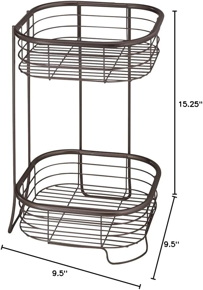 2 iDesign Forma Free Standing Bathroom or Shower Storage Shelves for Towels, Soap, Shampoo, Lotion, Accessories - Tier