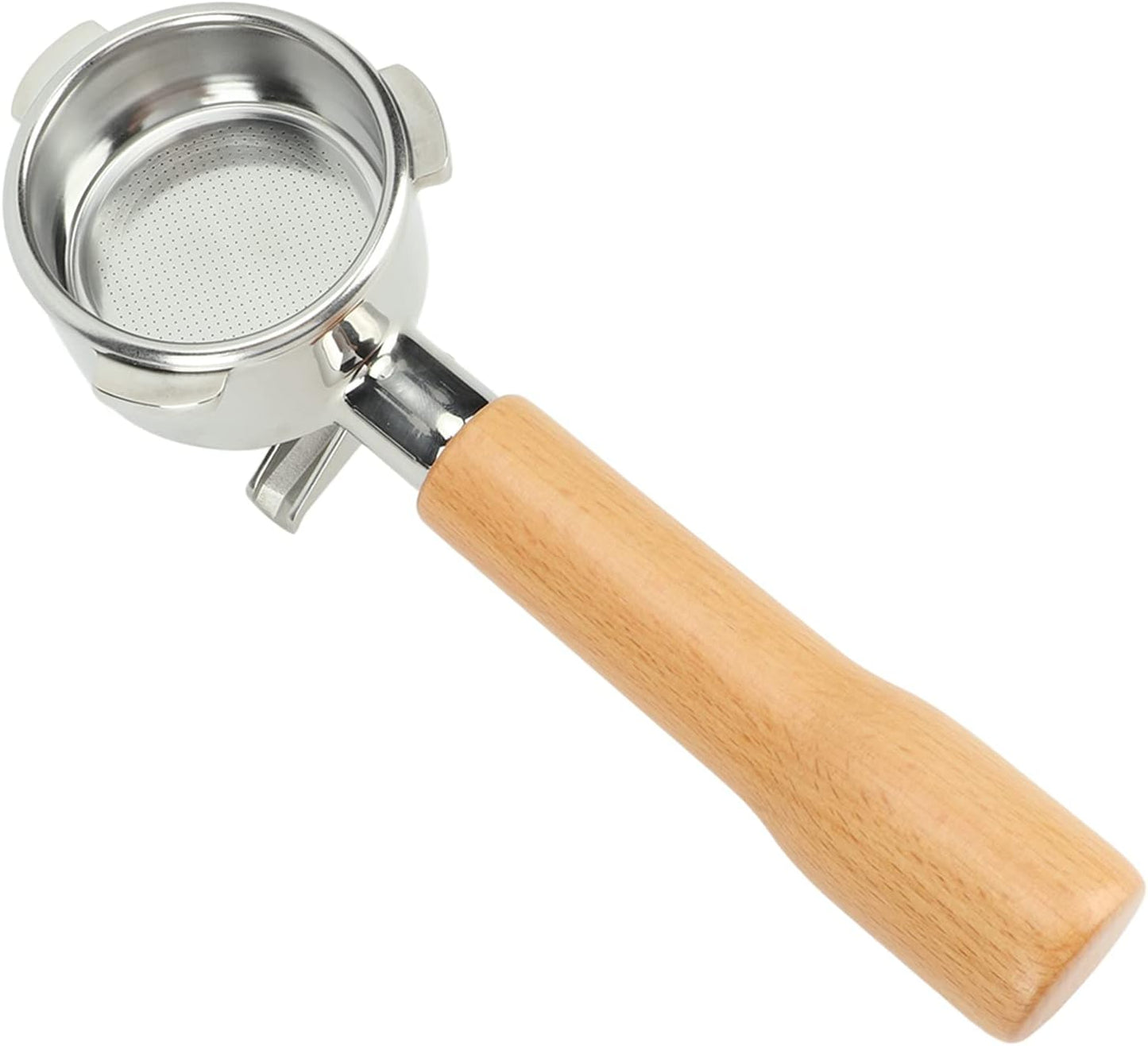 Coffee Portafilter with Double Spouts, 54mm Filter Basket, Solid Wood Handle, Fits Breville 870 880 Coffee Machine (C1