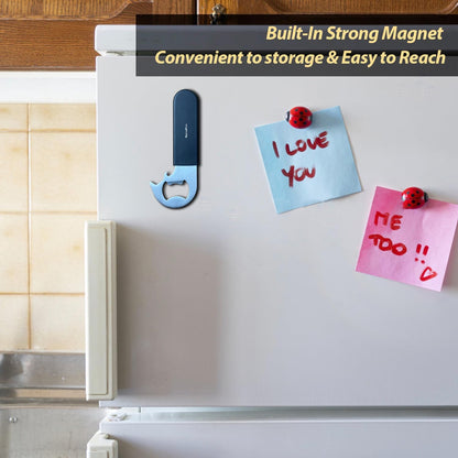 Skiennix Magnetic 2-in-1 Can Opener | Easy Manual Beer & Pet Food Opener for Seniors - 2-Pack